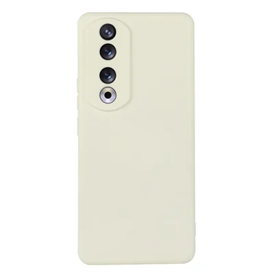 ENKAY HAT PRINCE For Honor 90 Pro Liquid Silicone Phone Shell Straight Edge Case with Precise Cutout - Beige