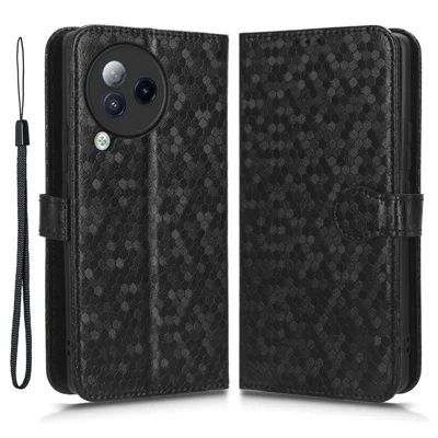 Para o Xiaomi Civi 3 5G Leather Phone Case Dot Imprinted Wallet Shockproof Stand Cover - Preto