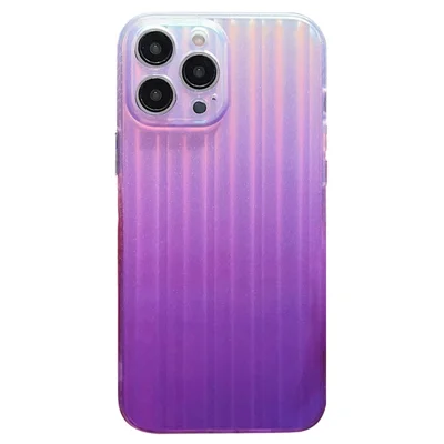 For iPhone 14 Pro Laser IMD Design Mobile Phone Cover Suitcase-Shaped Acrylic+TPU Phone Case Shell - Purple