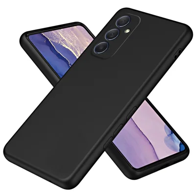 For Samsung Galaxy M54 5G / F54 5G 2.2mm Rubberized Phone Case Fiber Lining Protective TPU Phone Cover - Black