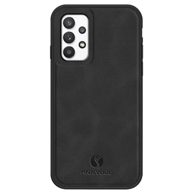 ANNYOJO For Samsung Galaxy A32 5G / M32 5G PU Leather+PC+TPU Back Cover Drop-proof Phone Case - Black