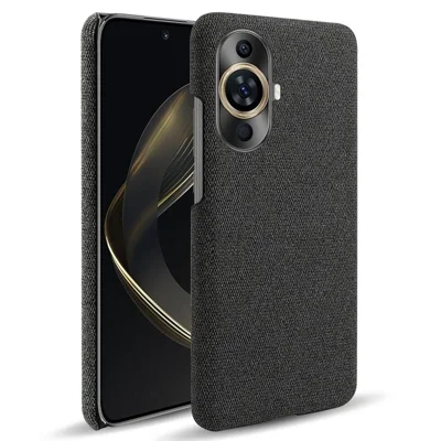 For Huawei nova 11 / nova 12s 4G / nova 12 Lite 4G Drop-proof Mobile Phone Case Cloth+Hard PC Phone Protective Cover - Black