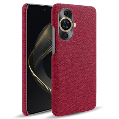 Für Huawei nova 11 / nova 12s 4G / nova 12 Lite 4G Sturzsichere Handyhülle Stoff+Harte PC-Schutzhülle - Rot