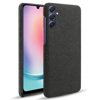 Coque de téléphone portable pour Samsung Galaxy A24 4G (162,1 x 77,6 x 8,3 mm) - Protection antibruit en tissu + PC rigide, antichute, antidérapante - Noir