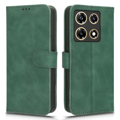 Für Infinix Note 30 Pro 4G Wallet Phone Case Skin-Touch PU Leder Stand Flip Cover - Grün