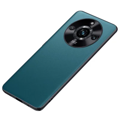 For Realme 11 Pro 5G PU Leather Coated TPU + PC Phone Case Metal Lens Protection Anti-Scratch Cover - Green