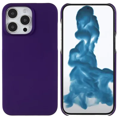 For iPhone 15 Pro Max Rubberized Cell Phone Case Scratch-resistant PC Protective Phone Cover - Purple