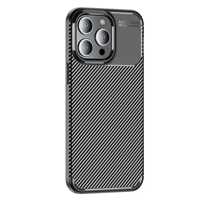 Soft TPU Phone Case for iPhone 15 Pro Max , Anti-scratch Carbon Fiber Texture Phone Cover