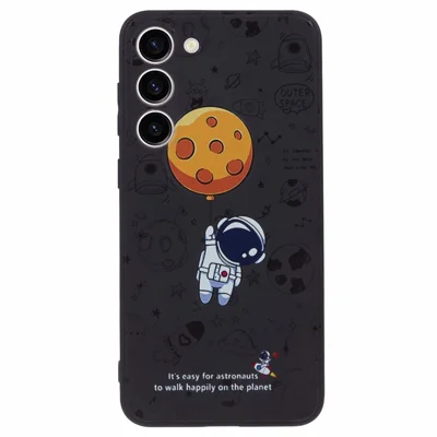 For Samsung Galaxy S23 Cartoon Astronaut Pattern Soft TPU Case Anti-drop Precise Cutout Phone Cover - Style A