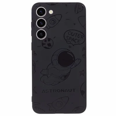 For Samsung Galaxy S23 Precise Cutout TPU Phone Case Space Astronaut Pattern Phone Cover - Black