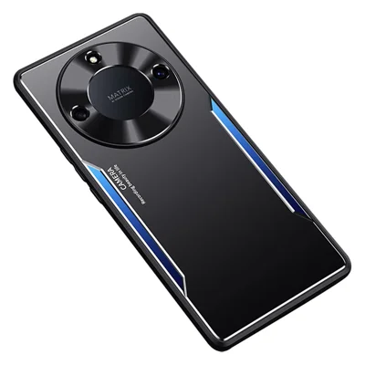 Phone Cover for Honor X40 5G , Shockproof Aluminium Alloy + TPU Back Case - Blue