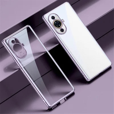 SULADA Electroplating Phone Case for Huawei nova 11 / nova 12s 4G / nova 12 Lite 4G Straight Edge Clear Anti-Scratch TPU Cover - Purple