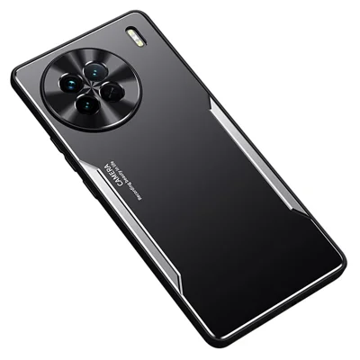 Mobile Phone Case for vivo X90 5G Aluminium Alloy+TPU Back Cover Drop Protection Shell - Silver