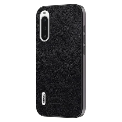 ABEEL For Sony Xperia 10 V Retro Phone Case Litchi Texture PU Leather Coated TPU+PC Anti-drop Cover - Black