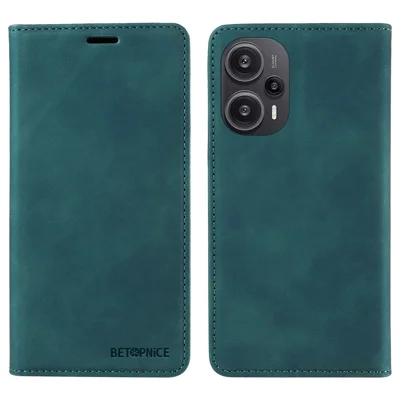BETOPNICE 003 RFID Blocking Shell for Xiaomi Redmi Note 12 Turbo / Poco F5 5G Phone Wallet Case Leather Stand Cover - Green