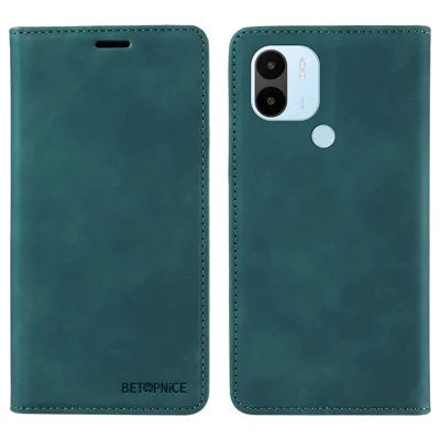 BETOPNICE 003 Per Xiaomi Redmi A1+ 4G / A2+ 4G / Poco C50 4G / Poco C51 4G RFID Blocking Phone Wallet Leather Stand Case (con foro per impronta digitale) - Verde