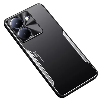 Para vivo Y78 5G Funda de teléfono a prueba de golpes de TPU + Aleación de Aluminio, Protector de Celular - Plata