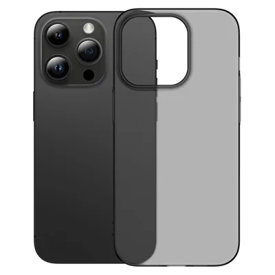For iPhone 13 Pro Max Super Thin Phone Shell Matte Phone Cover Anti-Fingerprint PP Phone Case - Transparent Black