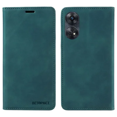 BETOPNICE 003 For Oppo Reno8 T 4G Shockproof Leather Phone Case RFID Blocking Wallet Stand Cover - Green