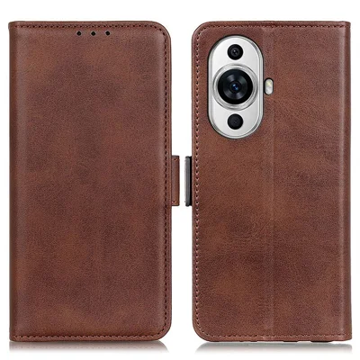 For Huawei nova 11 Pro / nova 11 Ultra Wallet Case Cowhide Texture PU Leather Phone Stand Cover - Brown