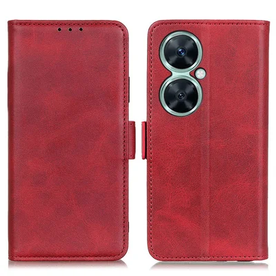 For Huawei nova 11i / Enjoy 60 Pro / Maimang 20 Cowhide Texture Phone Case PU Leather Wallet Stand Cover - Red