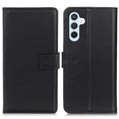 For Samsung Galaxy S23 FE Textured PU Leather Flip Cover Stand Shockproof Wallet Phone Case - Black