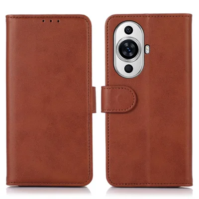 For Huawei nova 11 Pro / nova 11 Ultra Cowhide Texture Phone Wallet Case PU Leather Phone Stand Cover - Brown