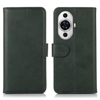 Für Huawei nova 11 / nova 12s 4G / nova 12 Lite 4G Handy-Standplatzmappe aus PU-Leder mit Rindsleder-Optik - Grün