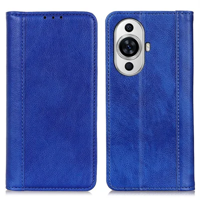 For Huawei nova 11 / nova 12s 4G / nova 12 Lite 4G Phone Wallet Case Litchi Texture Split Leather Phone Cover with Stand - Blue