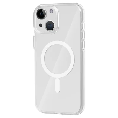 Clear Phone Case for iPhone 15 , Scratch Resistant PC + TPU Compatible with MagSafe Cover - Transparent