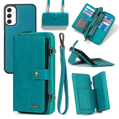 MEGSHI 020 Series for Samsung Galaxy A54 5G Detachable 2-in-1 Phone Wallet Case PU Leather Stand Multi-Function Cover - Blue