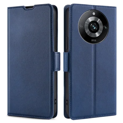 For Realme 11 Pro 5G / 11 Pro+ 5G Card Slot PU Leather Shockproof Cover Stable Stand Phone Case - Blue
