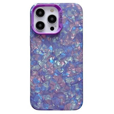 Protective Phone Case for iPhone 14 Pro Max Shell Texture Anti-Drop Acrylic PC Phone Cover - Purple