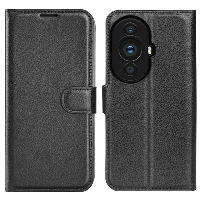 For Huawei nova 11 / nova 12s 4G / nova 12 Lite 4G Wallet Cover Litchi Texture Anti-Scratch Shell Stand Mobile Phone PU Leather Case - Black