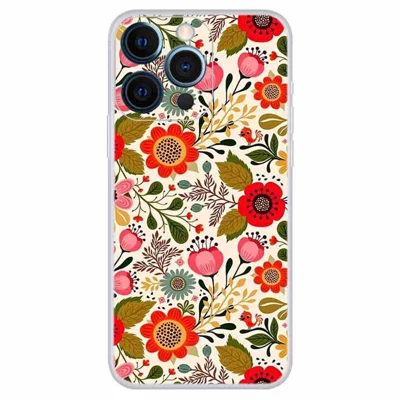 For iPhone 15 Pro Soft TPU Phone Case Pattern Printing Anti-Scratch Protective Cover - Colorful Flowers