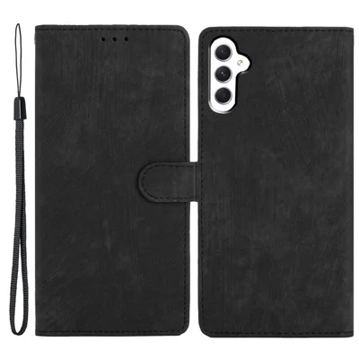 Folia ochronna na telefon Samsung Galaxy S23 FE z portfelem z odpornego na zarysowania skóry PU, etui typu stand z miękką powłoką na dotyk - Czarny