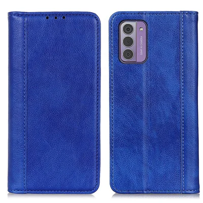 For Nokia G42 Anti-Scratch Litchi Texture Split Leather Phone Case Wallet Stand Dustproof Phone Cover - Blue