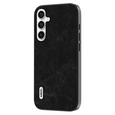 ABEEL For Samsung Galaxy S23 FE Litchi Texture Cover PU Leather+PC+TPU Cell Phone Case - Dreamy Black
