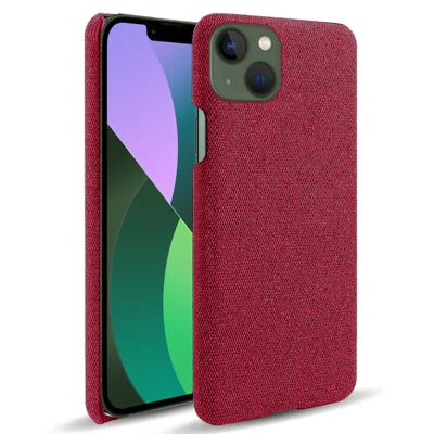 For iPhone 15 Cell Phone Case Shockproof Shell Anti-Dust Cloth+Hard PC Phone Cover - Red