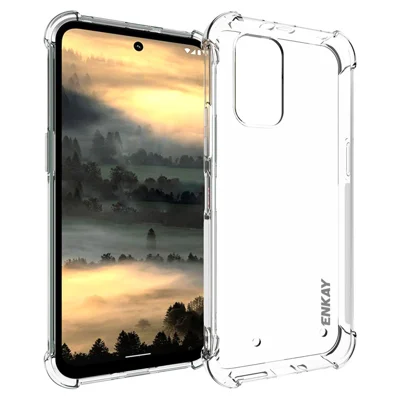 ENKAY HAT PRINCE Para Nokia XR21 Caso TPU Transparente Anti-deslizamento Faixa de Borda Quatro Cantos Absorção de Choque Capa de Telefone