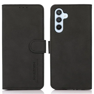 KHAZNEH Für Samsung Galaxy F34 5G / M34 5G Brieftaschen-Handyhülle Strukturierte PU-Leder-Standplatz-Anti-Drop-Hülle - Schwarz