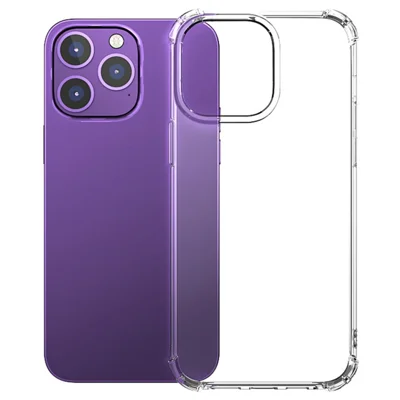 Coque de téléphone portable transparente pour iPhone 15 Pro, housse anti-chute renforcée aux quatre coins en TPU