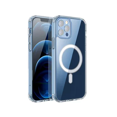 Para iPhone 15 Pro Max Compatível com MagSafe Capa de Telefone Transparente de TPU Anti-Queda