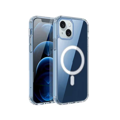 Für iPhone 15 Mobiltelefon Guard Transparente TPU-Abdeckung kompatibel mit MagSafe Rückgehäuse