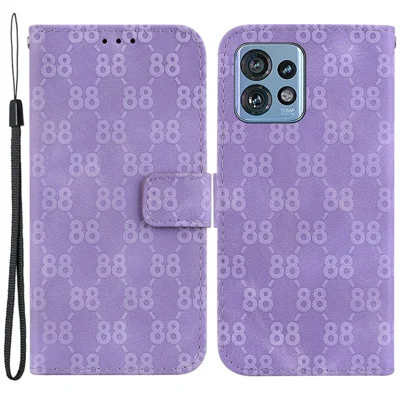 For Motorola Moto X40 5G / Edge 40 Pro 5G / Edge+ (2023) Leather Case Stand Feature Double 8-Shape Imprint Phone Wallet Shell - Purple