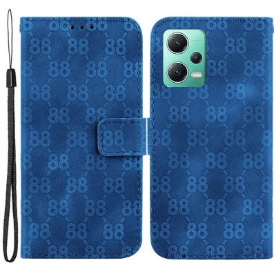 Funda de cuero PU con tapa, diseño doble en forma de 8, para Xiaomi Poco X5 5G / Redmi Note 12 5G (China) / (India) / (Global), funda tipo cartera para teléfono - azul oscuro