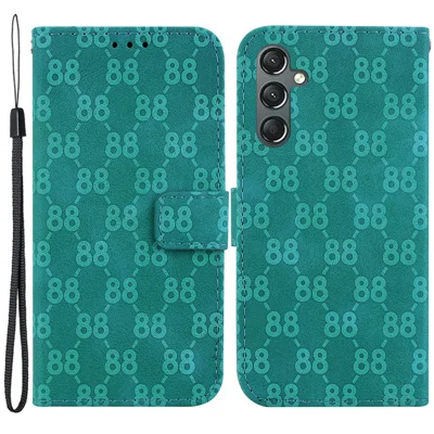 Für Samsung Galaxy A24 4G (162,1 x 77,6 x 8,3 mm) Doppeltes 8-förmiges geprägtes Ledermappenstand-Handyhülle – Grün