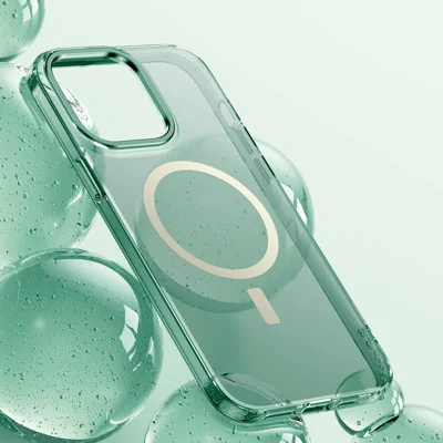 Anti-Fingerprint Phone Cover for iPhone 14 Pro Translucent Slim TPU+PC Case Compatible with MagSafe - Green