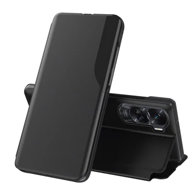 For Honor 90 Lite 5G / X50i 5G Phone Case Folio Flip PU Leather Stand Cover - Black