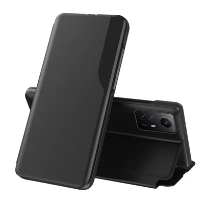 For Xiaomi Redmi Note 12S 4G Phone Case Folio Flip PU Leather Stand Cover - Black